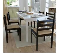 vidaXL 6x Chaise de Salle à Manger Bois Carré Marron Chaises à Manger Cuisine 272091