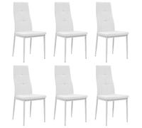vidaXL 6x Chaise de Salle à Manger Cuir Artificiel Blanc Chaises de Cuisine 275436