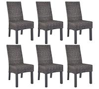 vidaXL Chaises à manger lot de 6 marron rotin Kubu et bois de manguier