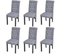 vidaXL 6x Chaise de Salle à Manger Tissu Gris Clair Chaise à Manger Cuisine 272246
