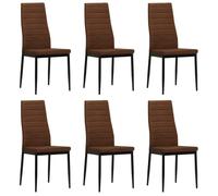 vidaXL 6x Chaise de Salle à Manger Tissu Marron Chaise à Manger Cuisine 275334