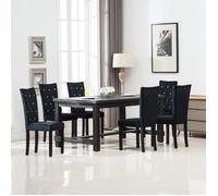 vidaXL 6x Chaise de Salle à Manger Velours Noir Chaise de Cuisine Siège 275220