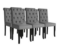 vidaXL 6X Chaises de Salle à Manger Chaises de Repas Chaises à Dîner Sièges de Cuisine Meubles de Cuisine Intérieur Gris Foncé Tissu