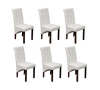 vidaXL 6x Chaises de Salle à Manger Cuir Artificiel Blanc Siège Meuble Cuisine 160317