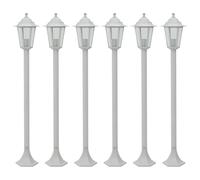 Lampe De Jardin À Piquet 6 Pcs E27 110 Cm Aluminium Blanc Vidaxl Vidaxl Blanc