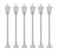 vidaXL 6x Lampe de Jardin à Piquet E27 Aluminium Blanc Éclairage de Terrasse 44215