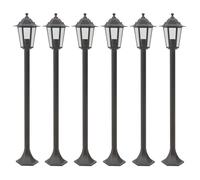 vidaXL 6x Lampe de Jardin à Piquet E27 Aluminium Bronze Éclairage de Terrasse 44205