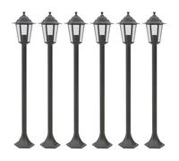 vidaXL 6x Lampe de Jardin à Piquet E27 Aluminium Bronze Éclairage de Terrasse 44205
