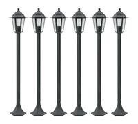 vidaXL 6x Lampe de Jardin à Piquet E27 Aluminium Vert Foncé Éclairage Terrasse