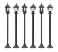 vidaXL 6x Lampe de Jardin à Piquet E27 Aluminium Vert Foncé Éclairage Terrasse 44214