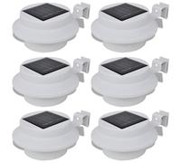 vidaXL 6x lampe d'extérieur kit d'éclairage solaire lumière de clôture lumière de gouttière blanche