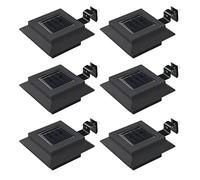 Lampe Solaire À Led Carrée D'extérieur 6 Pcs 12 Cm Noir Noir