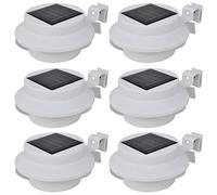 vidaXL 6x Lampe Solaire LED Clôture/Gouttière/Jardin Blanc Éclairage de Jardin