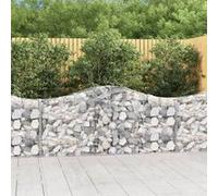 Vidaxl Paniers À Gabions Arqués 6 Pcs 200x30x80/100 Cm Fer Galvanisé