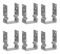 6x Piquets de Clôture 14x6x15 cm Acier Galvanisé Support Poteau Ancrage vidaXL