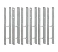 vidaXL Piquets de clôture 6x Piquet d'ancrage 9x6x60 cm Acier galvanisé Argenté