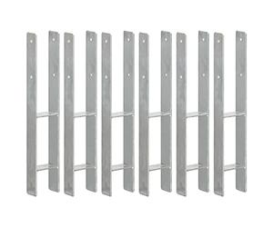 vidaXL 6X Piquets de Clôture Support de Poteau Installation de Clôtures de Jardin Poteau d'ancrage Piquet de Sol Argenté 9x6x60 cm Acier Galvanisé