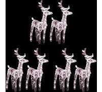vidaXL Rennes de Noël 6 pcs 240 LED Blanc chaud Acrylique