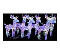 6x Rennes de Noël 240 LED Décoration de Noël Rennes Illuminés Décoration de Vacances Ornement de Fête Jardin Extérieur Multicolore Acrylique