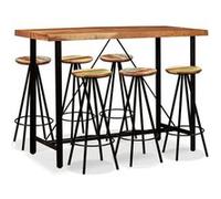 vidaXL 7-delige Barset massief acaciahout en gerecycled hout275134 Brun G