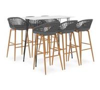 vidaXL 7-delige Barset wit en grijs3057422 Blanc G