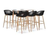 vidaXL 7-delige Barset wit en zwart3057448 Blanc G