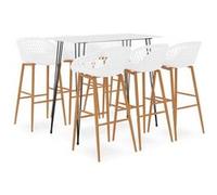 vidaXL Ensemble de bar 7 pcs Blanc Blanc