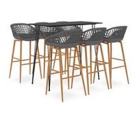 vidaXL 7-delige Barset zwart en grijs3057394 Noir G