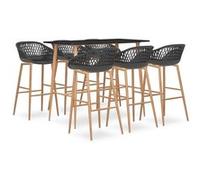 vidaXL 7-delige Barset zwart en grijs3057478 Noir G