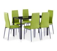 Vidaxl Ensemble À Dîner 7 Pcs Vert Vert