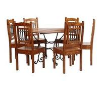 Vidaxl Jeu De Salle À Manger 7 Pcs Acacia Massif Et Finition