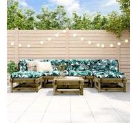 Vidaxl Salon De Jardin 7 Pcs Bois De Pin Imprégné