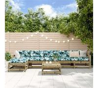 Vidaxl Salon De Jardin 7 Pcs Bois De Pin Imprégné