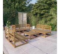 vidaXL 7-delige Loungeset massief grenenhout honingbruin3075417 G
