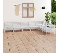 Vidaxl Salon De Jardin 7 Pcs Bois De Pin Massif Blanc