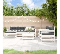 Vidaxl Salon De Jardin 7 Pcs Blanc Bois De Pin Massif