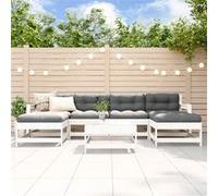 vidaXL 7-delige Loungeset massief grenenhout wit3186390 G