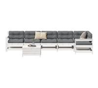 vidaXL 7-delige Loungeset massief grenenhout wit3250889 G