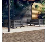 vidaXL 7-delige Loungeset met antracietkleurige kussens grenenhout3096120 Anthracite G