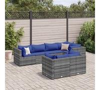 7-delige Loungeset met kussens poly rattan grijs3308191