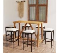 vidaXL 7-delige Tuinbarset met kussens bruin3067965 Marron G