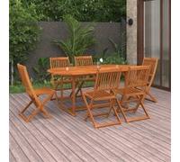Vidaxl Ensemble À Manger De Jardin 7 Pcs Bois D'acacia Massif