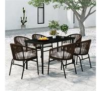vidaXL 7-delige Tuinset bruin3099230 Marron G
