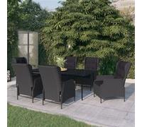 vidaXL 7-delige Tuinset donkergrijs3099659 Gris G