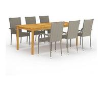 vidaXL 7-delige Tuinset grijs3067879 Gris G
