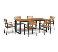 vidaXL 7-delige Tuinset massief acaciahout en metaal3155404 G
