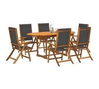 Vidaxl Ensemble À Manger De Jardin 7pcs Bois D'acacia Solide Textilène