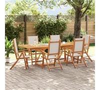 vidaXL 7-delige Tuinset massief acaciahout en textileen3279292 G