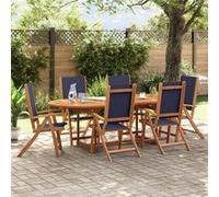 Vidaxl Ensemble À Manger De Jardin 7pcs Bois D'acacia Solide Textilène