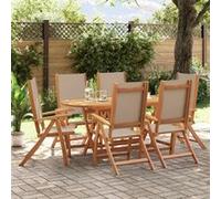 vidaXL 7-delige Tuinset massief acaciahout en textileen3279312 G
